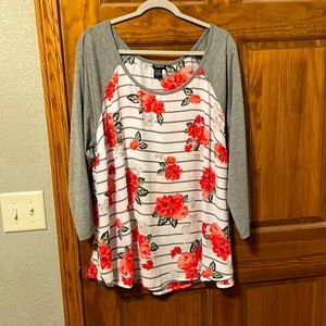 Baseball Tee; Never Worn; Three Quarter Length Sleeves